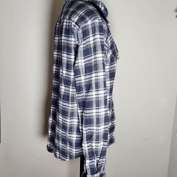 Mens, Rainforest  flannel shirt black white,sz L - Picture 2 of 6